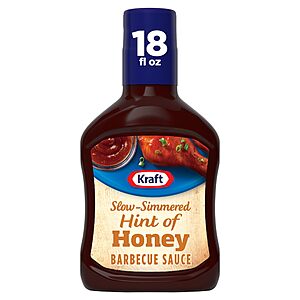 18-Oz Kraft Slow Simmered Sweet Honey Barbecue Sauce https://static.slickdealscdn.com/attachment/9/3/0/4/6/1/9/300x300/17809918.thumb.40 w/ Subscribe & Save
