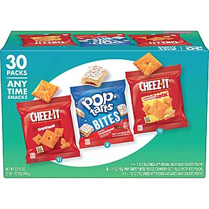 30-Pack Kellogg's Cheez-It & Pop-Tarts Grab 'N Go Snacks (Variety Pack) .30 w/ Subscribe & Save