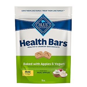 16-Oz Blue Buffalo Health Bars Mini Crunchy Dog Biscuits (Apples & Yogurt) alt=