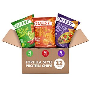 12-Count 1.1-Oz Quest Nutrition Tortilla Style Protein Chips (Variety Pack) $18.90 w/ Subscribe & Save