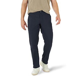 Lee Men's Extreme Motion Flat Front Relaxed Taper Pants (Navy) .80