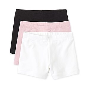 3-Pack The Children's Place Girls Basic Cartwheel Shorts (Black/Shell/White) $8 + Free Shipping w/ Prime or on $35+