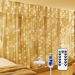 [Prime] Brightown 300 LED Fairy Curtain Lights (9.8ft x 9.8ft) $5.49 + Free Shipping
