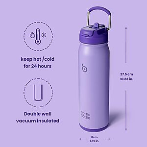 24-Oz BOTTLE BOTTLE Insulated Stainless Steel Bottle w/ Straw & Adjustable Lid Daily Pill Organizer $12.49 + Free Shipping w/ Prime or on $35+