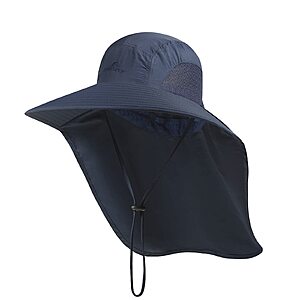 Koolsoly Men's Outdoor Sun Hat w/ 50+ UPF Protection (Navy Blue or Dark Gray) 