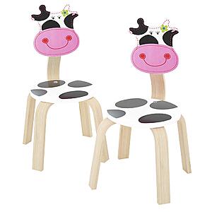 2-Piece iPlay, iLearn Wooden Kids Chair Set (Cow) $19.99 + Free Shipping w/ Prime or on $35+