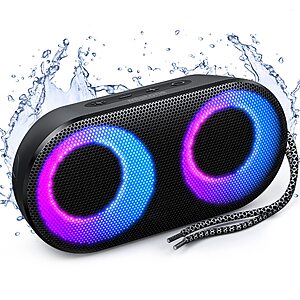 MIATONE IPX7 Waterproof Portable Bluetooth Speaker w/ LED Lights $11.99 + Free Shipping w/ Prime or on $35+
