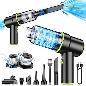 CODN Handheld Car Vacuum Cleaner and Air Duster w/ Multi-Nozzles & LED Light $13.50