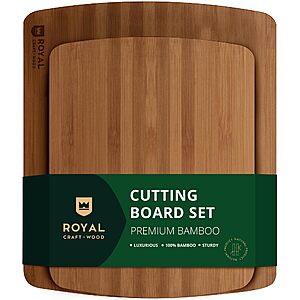 2-Piece ROYAL CRAFT WOOD Bamboo Cutting Boards (12