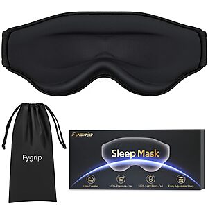 3D Cooling Light Block-Out Eye Mask (Black) .80