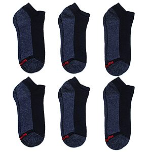 6-Pairs Hanes Men's Max Cushion Low Cut Socks (Black/Grey) .60