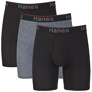 3-Pack Hanes Men's Total Support Pouch Boxer Briefs w/ 8