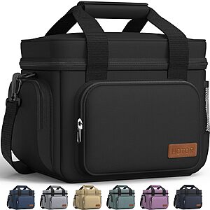 8L HOTOR Insulated Lunch Box w/ Strap (Black or Brown) 