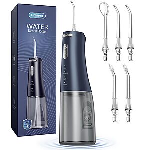 Onlyone 300ml Rechargeable Cordless Water Dental Flosser (Blue) $6.99 + Free Shipping w/ Prime or on $35+