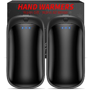 2-Pack Lerat Rechargeable Portable Electric Hand Warmers (Black) $6.85 