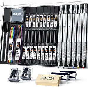 35-Piece Stageek Art Mechanical Pencil Set w/ Accessories, Case & More .70 w/ Subscribe & Save