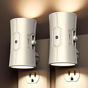2-Pk fesnne Wall Plug 0-100LM LED Night Lights w/ Dusk to Dawn Sensor (Various) $5 