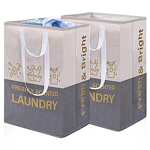 2-Pack 92L ELONG HOME Collapsible Laundry Basket w/ Easy Carry Handles (Gray) $9.49 + Free Shipping w/ Prime or on $35+