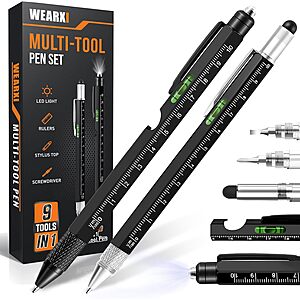2-Pack WEARXI 9-in-1 Multitool Pen (Various) $5.99 + Free Shipping w/ Prime or on $35+