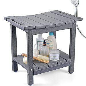 18.7" LyriFine HDPE Waterproof Shower Bench for Inside Shower w/ with Shower Head Holder & Storage Shelf (Grey) $29.99 + Free Shipping w/ Prime or on $35+