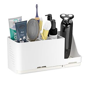 JUMEIHUI Adjustable Bathroom Countertop Organizer w/ Diatomite Pads 