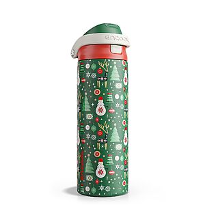 24-Oz ENCOOL Christmas Themed Insulated Water Bottle with Straw (various) .50