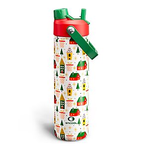 26-Oz ENCOOL Christmas Themed Insulated Water Bottle with Straw (various) 