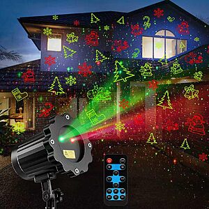 2-Color ECOHDT Brighter Christmas Projector Laser Light w/ 8-Patterns & Remote 