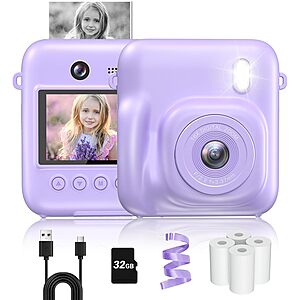 48MP Fulealfly Kids 3-in-1 Instant Print Digital Camera & 1080p Video Recorder $13 + Free Shipping