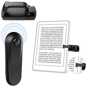 TeoTeeo Remote Control Kindle Page Turner / Remote Clicker for Android/Apple (Black) $4.75 + Free Shipping w/ Prime or on $35+