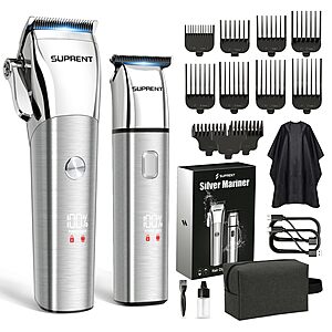 SUPRENT Cordless Hair Clippers & Trimmers Set w/ 11 Combs $22.99 + Free Shipping w/ Prime or on $35
