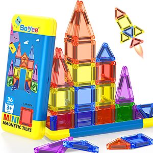 Prime Members: 36-Piece Mini Magnetic Tiles w/ Metal Tin (Travel Set) $8.80 + Free Shipping