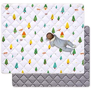 50" x 50" Vividvibebearpas Foam Baby Play Mat (Forest Party) $10 