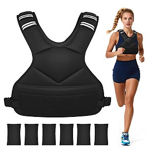 Ragebby 4-10Lb Men's or Women's Adjustable Weighted Vest (Black) $15 