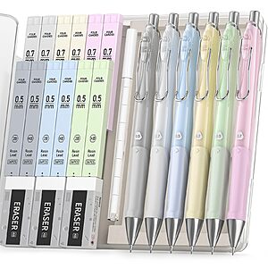 6-Piece Four Candies Pastel Mechanical Pencil Set w/ Refills, Erasers & Case .30 w/ Subscribe & Save