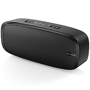 LENRUE Portable 20W Rechargeable Bluetooth Speaker $10 