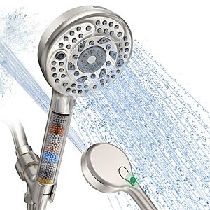 SunCleanse Handheld Filtered Shower Head w/ 9-Spray Modes (Various) from $12.49 + Free Shipping w/ Prime or on $35+