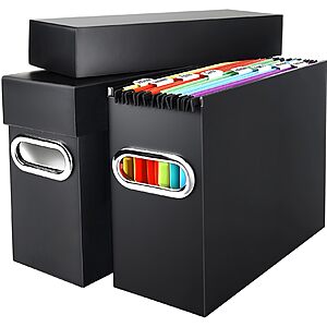 2-Pack Naleyber Heavy Duty File Organizer Box with Lid & Handle $8.92 + Free Shipping w/ Prime or on $35