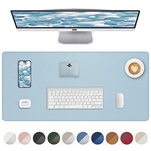 AFIING Mouse Pad w/ Non-Slip Base (24" x 13.7",Light Blue) $5