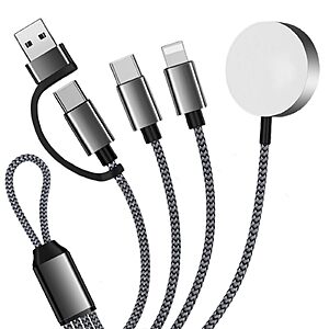 Teilybao 3 in 2 Retractable Multi Charging Cable w/ USB C + USB A:4-ft $4.99 & 1-ft $4.74 + Free Shipping w/ Prime or on $35