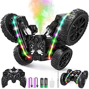 Jimdella 2-in-1 Remote Control Car Transform 4WD Stunt Toy Truck w/ Mist Sprayer $10 