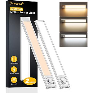 2-Pack 9.8" Onforu USB-C Rechargeable Under Cabinet Lighting $7.89 + Free Shipping w/ Prime or on $35+