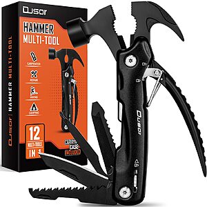 12 in 1 Dusor Hammer Multitool (Black) $10.99 + Free Shipping w/ Prime or on $35+