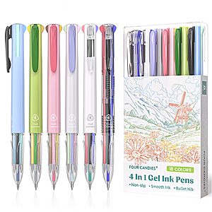 6-Piece 0.5mm Four Candies 4-in-1 Multicolor Pens (Various) $5.84 w/ S&S + Free Shipping w/ Prime or on $35+