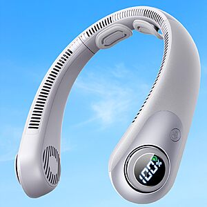 BEYYON Portable Neck Fan w/ LED Display $13.50