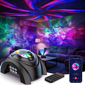 Rossetta Dual Lens Galaxy Projector w/ Bluetooth,White Noise & Remote $16.15