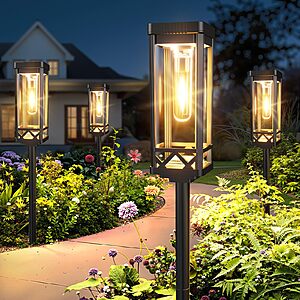 Prime Members: 8-Pk KOOPER Taller Outdoor Solar Pathway Lights (Warm White) $33 + Free S&H