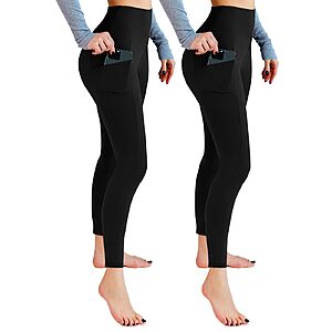 Leafigure အမျိုးသမီး Leggings ၂ ထုပ်