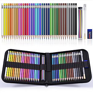 36-Pc Four Candies Erasable Mechanical Colored Art Pencils w/ Sharpener & Bag $11.35 w/ S&S