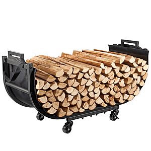 32" YQBRAO Heavy Duty Metal Firewood Storage Rack $11.50 